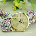 Vogue flower fabric cloth band quartz lady featurely watch